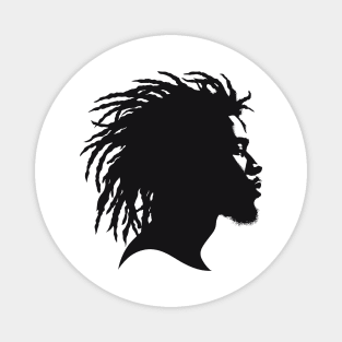 Afrocentric Dreadlocks Silhouette Magnet